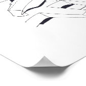 建物のゲームとVFモノグラムキューブスケッチ12 ポスター (角)