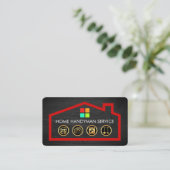 建物のフレームにゴールドのDIYツール 名刺 (スタンド正面)