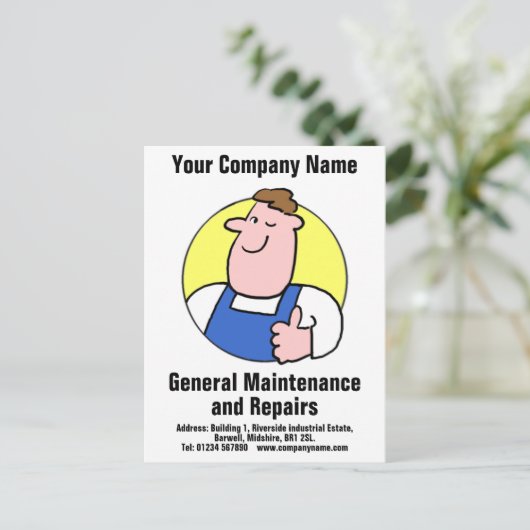 建物の保守修理はがき ポストカード (スタンド正面)