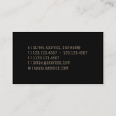 建物の勾配の金ゴールドの芸術カバー黒は編集します 名刺 (裏面)