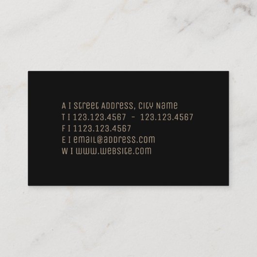 建物の勾配の金ゴールドの芸術カバー黒は編集します 名刺 (裏面)