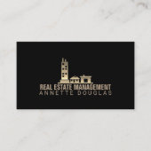 建物の勾配の金ゴールドの芸術カバー黒は編集します 名刺 (正面)