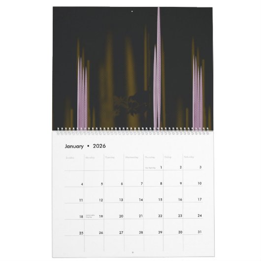 建物の白黒の写真 カレンダー (1月 2026)