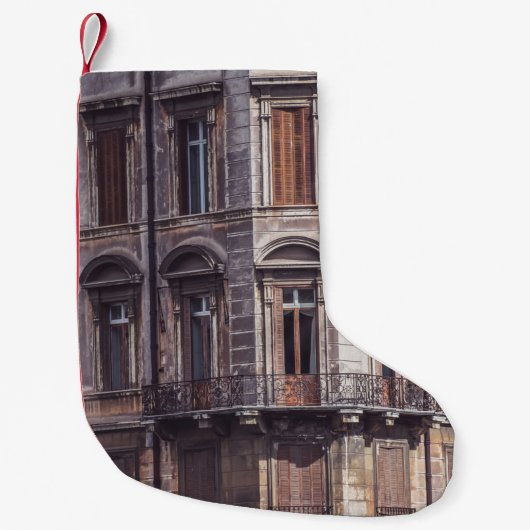 建物の窓ガラスの航空写真 スモールクリスマスストッキング (正面)