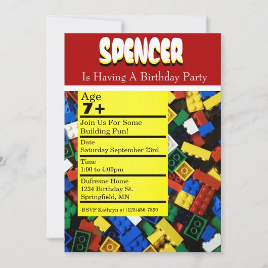 建物の誕生日パーティー招待状 招待状 (正面)