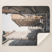 建物の間に道路の側面に駐車した車 シェルパブランケット (正面(横))