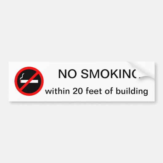 建物の20の足以内に禁煙 バンパーステッカー (正面)