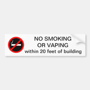 建物の20の足以内の禁煙またはVAPING バンパーステッカー