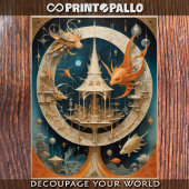 建物や魚と超現実的で抽象芸術的な世界 薄葉紙