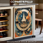 建物や魚と超現実的で抽象芸術的な世界 薄葉紙