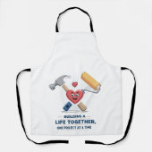 建物を一緒に過ごす | かわいいDIYカップルホーム エプロン (正面)
