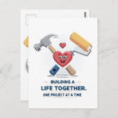 建物を一緒に過ごす | かわいいDIYカップルホーム ポストカード (正面/裏面)