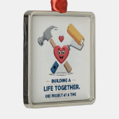 建物を一緒に過ごす | かわいいDIYカップルホーム メタルオーナメント (右)