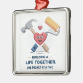 建物を一緒に過ごす | かわいいDIYカップルホーム メタルオーナメント (左)