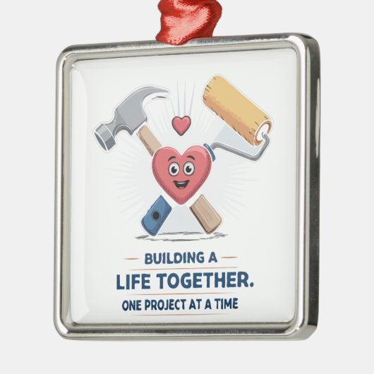 建物を一緒に過ごす | かわいいDIYカップルホーム メタルオーナメント (左)