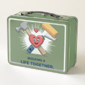 建物を一緒に過ごす | かわいいDIYカップルホーム メタルランチボックス (裏面)