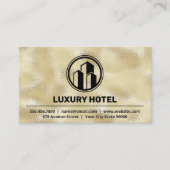 建物アイコン | ゴールドフォイルきらめく 名刺 (正面)