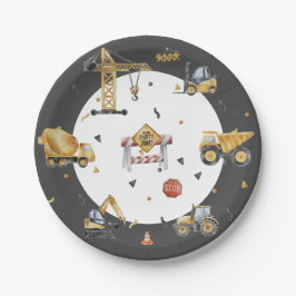 建物アドベンチャーでエキサイティングな少年の誕生日 ペーパープレート