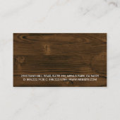 建物ギアロゴ | 木目の背景 名刺 (裏面)