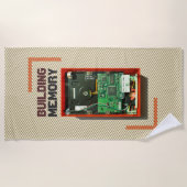 建物ギーク懸命ドライブカスタム文字 ビーチタオル (正面)