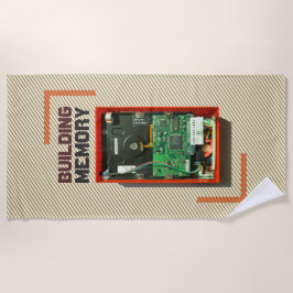 建物ギーク懸命ドライブカスタム文字 ビーチタオル