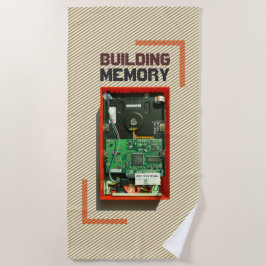 建物ギーク懸命ドライブカスタム文字 ビーチタオル