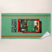 建物ギーク懸命ドライブカスタム文字 ビーチタオル (正面)