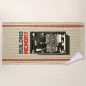 建物ギーク懸命ドライブカスタム文字 ビーチタオル (正面)