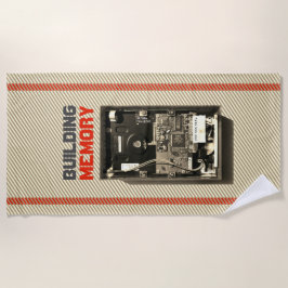 建物ギーク懸命ドライブカスタム文字 ビーチタオル