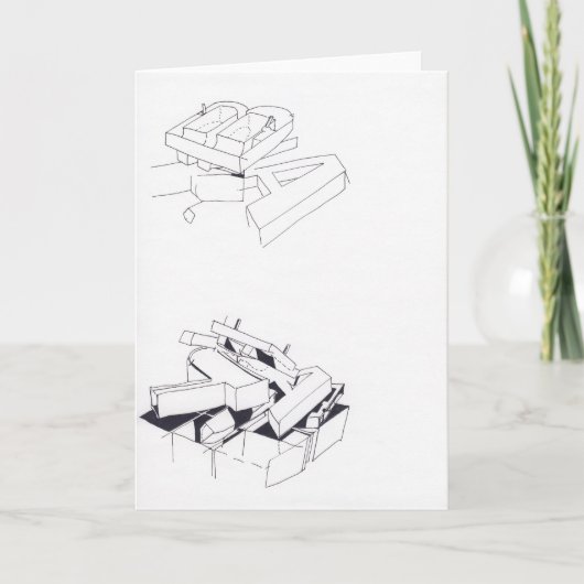 建物ゲームスケッチ7 BとAモノグラム ノートカード (正面)