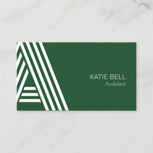 建物コントラクター後を追インスタグラムusダークグリーン 名刺 (正面)