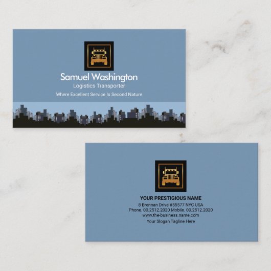 建物シティスカイライン金ゴールドセミトラックロジスティクス 名刺 (正面/裏面)