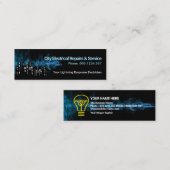 建物シルエット青電気嵐電気 スキニー名刺 (正面/裏面)