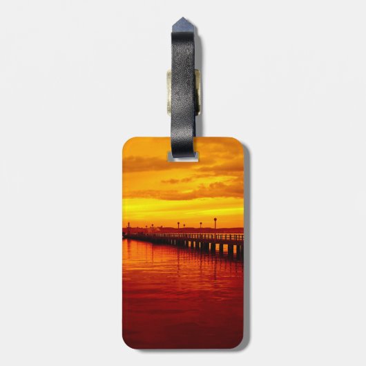 建物ドリームホープ引用文サンセットバックグランドOtterB ラゲッジタグ (裏面縦)