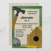 建物バードハウス建築パーティー 招待状 (正面/裏面)