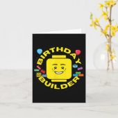建物ブリック誕生日ビルダーブロック姿 カード (黄色い花)