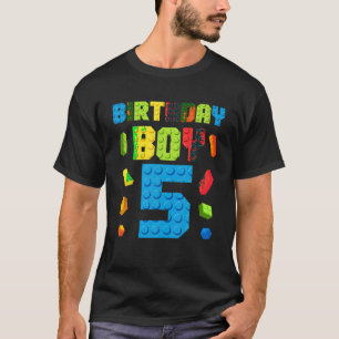 建物ブリック5th誕生日少年5 5年間マスター tシャツ
