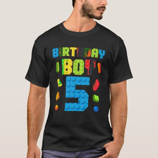 建物ブリック5th誕生日少年5 5年間マスター tシャツ (正面)