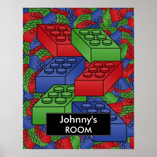 建物ブロックのポスター – 子供用ルーム ポスター (正面)