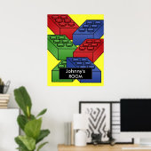 建物ブロックのポスター – 子供用ルーム ポスター (ホームオフィス)