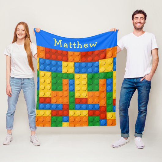 建物ブロックカラフルモノグラム フリースブランケット (インサイチュ)
