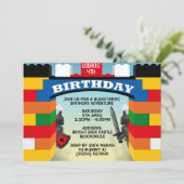 建物ブロックキャッスル誕生日招待状 招待状 (スタンド正面)