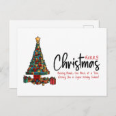 建物ブロッククリスマスツリー企業の シーズンポストカード (正面/裏面)