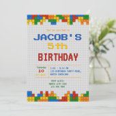 建物ブロックバースデーパーティー 招待状 (スタンド正面)