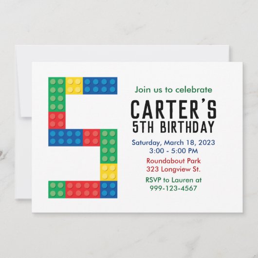 建物ブロックパーティの招待状5パーティー 招待状 (正面)