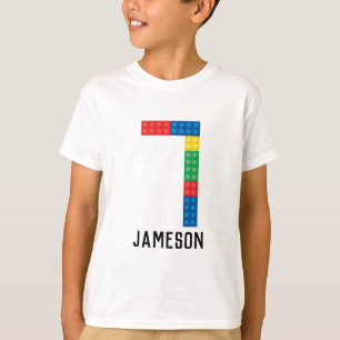 建物ブロックパーティーシャツ7誕生日 Tシャツ