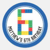 建物ブロックパーティーステッカー(6番目のパーティー) ラウンドシール (正面)