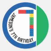 建物ブロックパーティーステッカー(7番目のパーティー) ラウンドシール (正面)