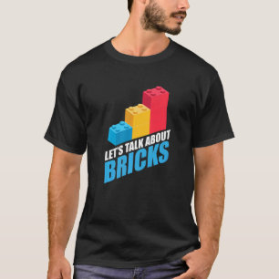 建物ブロックファンマスタービルダーブリックレイ Tシャツ