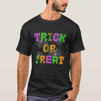 建物ブロックブリックトリックまたはトリートハロウィンマスト Tシャツ